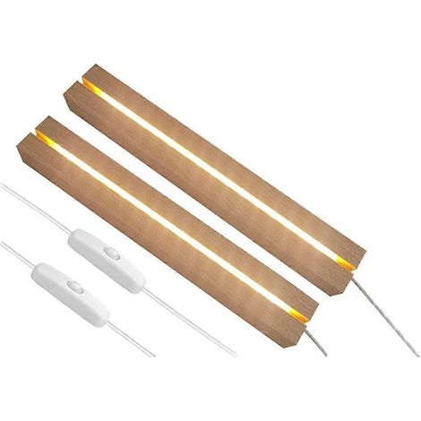 Lot de 2 présentoirs lumineux LED en bois, socle rectangulaire en cristal avec éclairage LED et fente de 5,2 mm, lumières colorées (1/5)