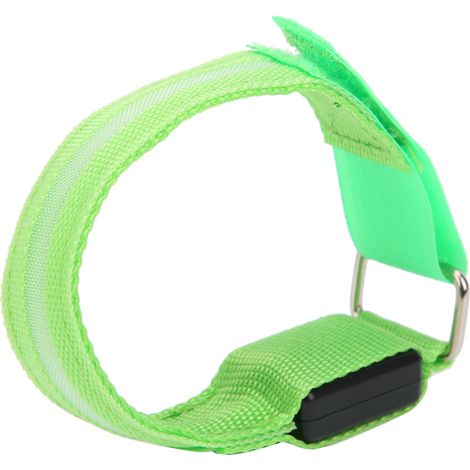Brasard LED réfléchissant pour course en extérieur, bandeau ajustable clignotant, bracelet lumineux vert pour cyclisme et jogging (1/5)