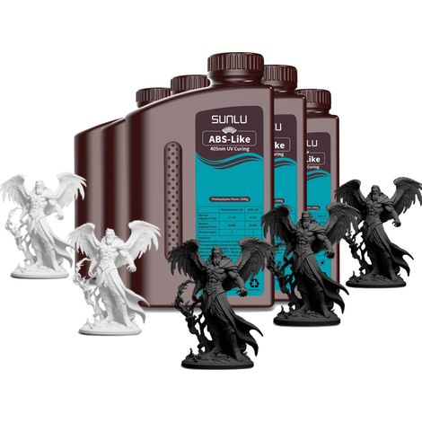 Résine d'imprimante 3D, haute résistance, finition de surface lisse, 3 Noir 2 Blanc (1/2)