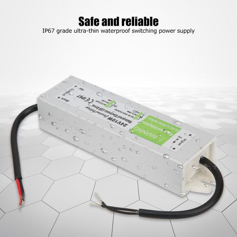 Alimentation à découpage étanche ultra-mince 10 W câblée, alimentation étanche pour pilote de LED. Tension d'entrée : AC 90-250 V, DC 24 V. (1/4)