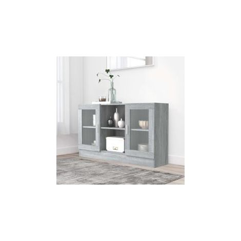 Armoire à vitrine Sonoma gris 120x30,5x70 Bois d'ingénierie (1/5)
