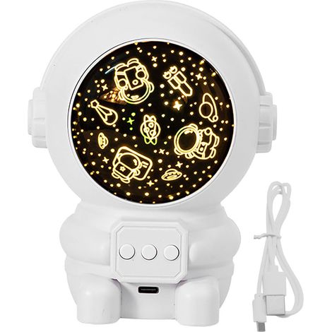 Projecteur Étoiles Astronaute Rechargeable LED Rotatif Ambiance Céleste Déco Chambre Design Moderne ABS 245g Câble USB Inclus (1/5)