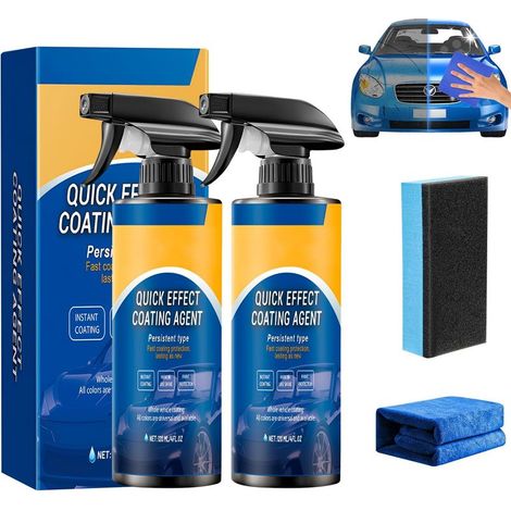 Spray de peinture automobile en 2 parties, à séchage rapide et très efficace, 3 en 1 pour une peinture automobile brillante, réparation, éclaircissement et protection. (1/5)