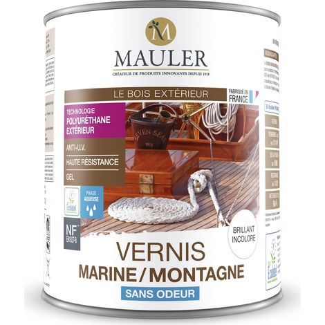 Mauler - Vernis Montagne Marin Incolore Brillant - Vernis Bois Extérieur - 1L -  Bois Extérieur ou Intérieur - Haute Résistance et Sans odeur (1/5)