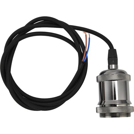 Kit de rallonge de 1,5 m pour suspension, douille noire style vintage pour luminaires à monter soi-même (1/5)