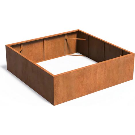 Adezz Pflanzgefäß Carrez ohne Boden aus Corten-Stahl Pflanzkübel Größe 200x200x60 cm (1/2)