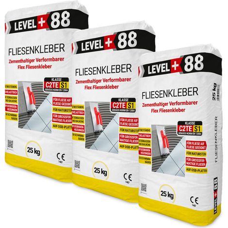 LEVEL+ Fliesenkleber Flexkleber Flexmörtel Naturstein Fliesen L+88 - 75KG