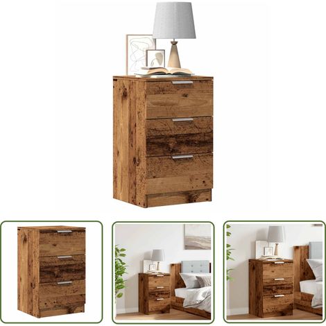 vidaXL Nachttisch Altholz-Optik 40x36x65 cm Holzwerkstoff (1/5)