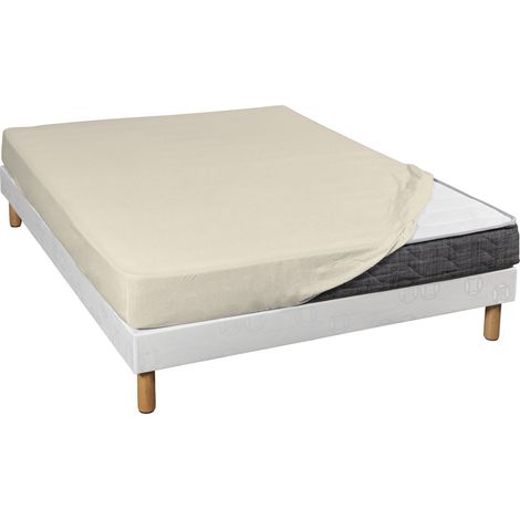 Drap housse lin jersey coton Lycra Tencel 140x190 à 160x220 (1/2)