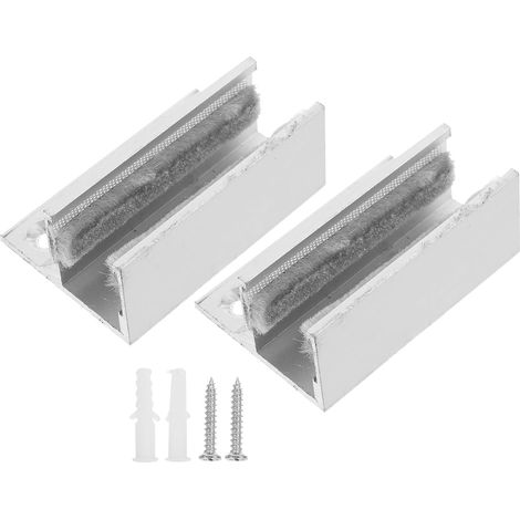 lot de 2 guide de sol pour porte en verre, alliage d'aluminium (1/5)