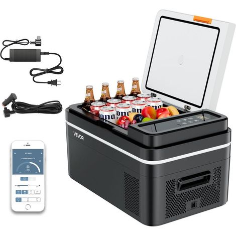 Pour Camping et Voyage Froid Réglable -20°C à 20°C Mini Frigo Voiture 22L Glacière 12/24V 100-240V Silencieuse Contrôle APP (1/5)