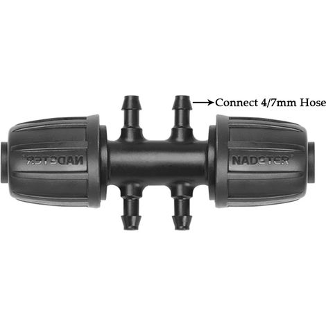 (4l7-16PE 6 voies - 2 pièces) Raccords de tuyau PE 16 mm pour arrosage de jardin et irrigation agricole : raccord rapide, coude droit, té (1/5)
