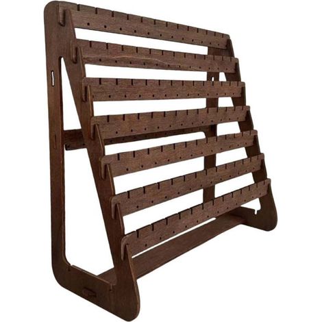 Support Pour Boucles Doreilles - Support En Bois Avec 8 Barrettes - 216 Emplacements - Organisation Bijoux Table / Dressing - 1 Pièce (1/5)