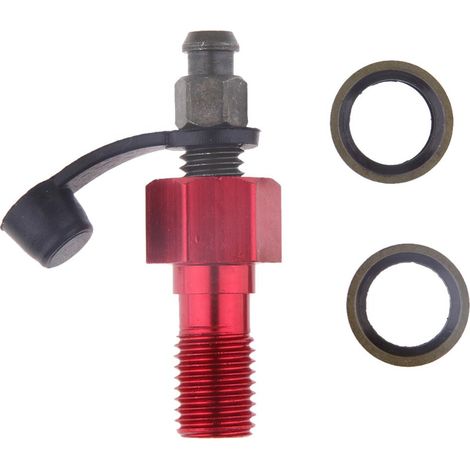 Étrier De Frein Moto Boulon Banjo & Mamelon/Vis De Purge M10 X 1.25mm Rouge (1/5)