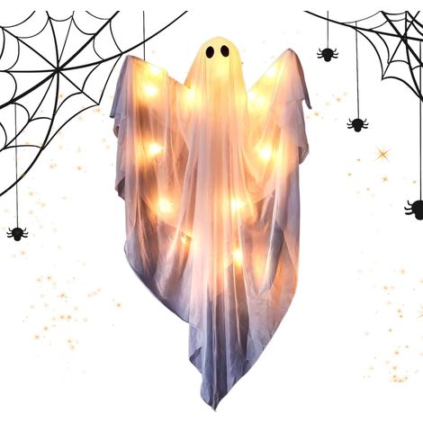 Fantôme d'halloween - Décorations de Fantôme Lumineuses pour Intérieur,Statuettes Suspendables Effrayantes avec Son et Lueur pour Maison Jardin Porte Porche Extérieur,pour Intérieur Extérieur (1/5)