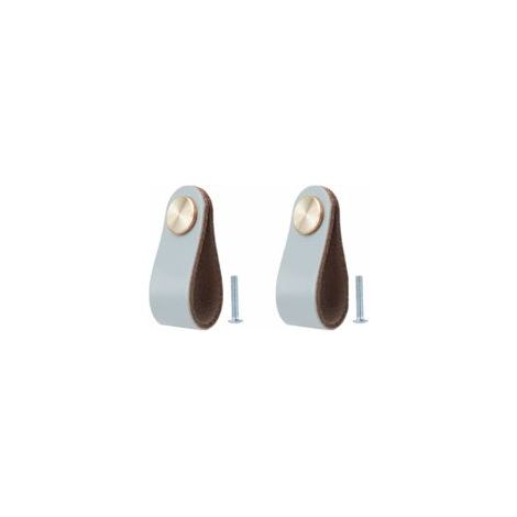 Juego de 2 tiradores de cuero para muebles ZVD, pomos para puertas de armarios, tiradores de cuero para cajones, tiradores de estilo vintage para armarios, cómodas, cocina y baño - Crezuo (1/4)