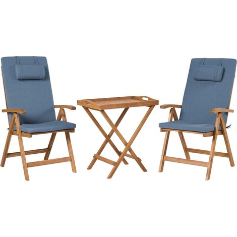 Bistro Set JAVA PREMIUIM Akazienholz Blau