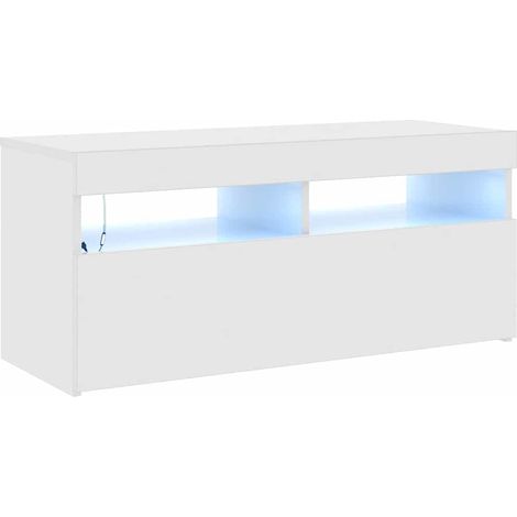 Maison Exclusive - TV-Schrank mit LED-Leuchten Hochglanz-Weiß 90x (1/5)