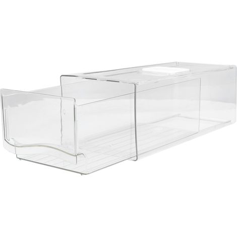 Kühlschrankbehälter, lebensmittelecht, transparent, stapelbar, Aufbewahrungsbox mit Schublade, Organisationsboxen (1/5)