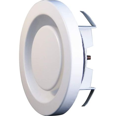 Disc valve, diameter 3.150, 3.937, 4.921, 150 mm, anemostat, stainless steel, (exhaust air AEE (white powder coating), 100 mm (1/2)