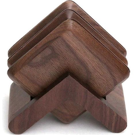 Sous-verres en Noyer Noir, Dessous de Tasse et Protège-table - Lot de 6 (1/5)