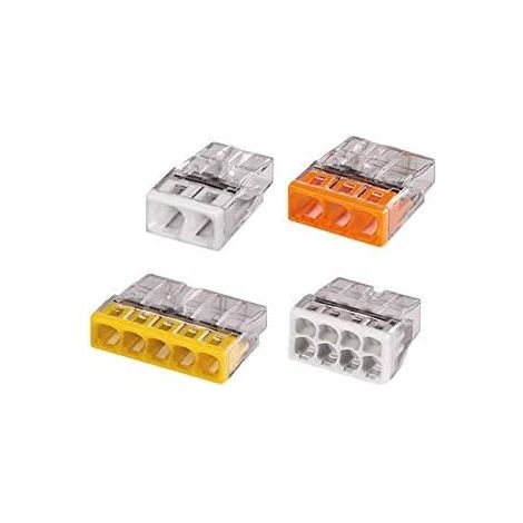 Flacon de 100 mini bornes de connexion automatique 2, 3, 5 et 8 fils S2273