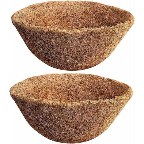 Lot de 2 Doublure en Fibre de Coco Naturelle pour Pot de Fleurs 35 cm Panier Suspendu pour Pots de Fleurs Remplacement en Fibre de Coco pour jardinière (1/5)