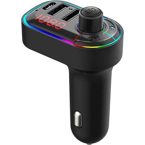 Adaptateur sans fil pour voiture, émetteur radio sans fil pour voiture, lecteur de musique-11.2X3.4CM-Black (1/3)