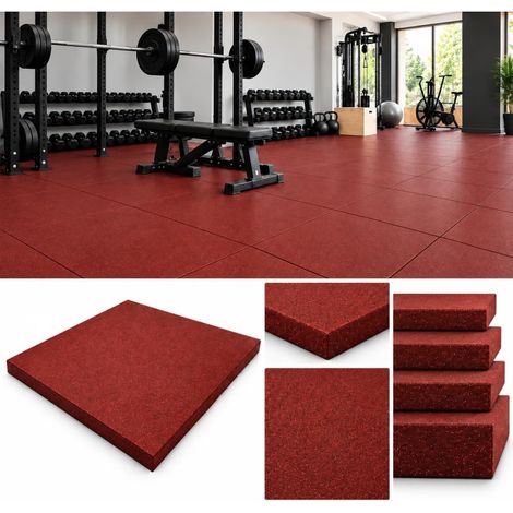 Iberogarden Loseta de Caucho roja para Suelo de Gimnasio y Zonas Deportivas 505020 mm (1/5)