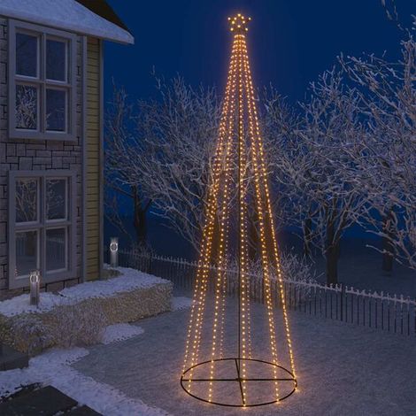 Arbre de Noël cône 732 LED blanc chaud 160x500 cm, Illuminé, Décoration de Noël (1/5)