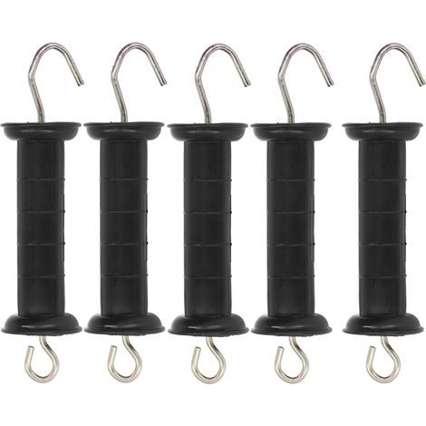 5 pièces poignée de clture électrique barre de poignée de porte isolée avec crochet en métal pour pturage de ferme (1/5)