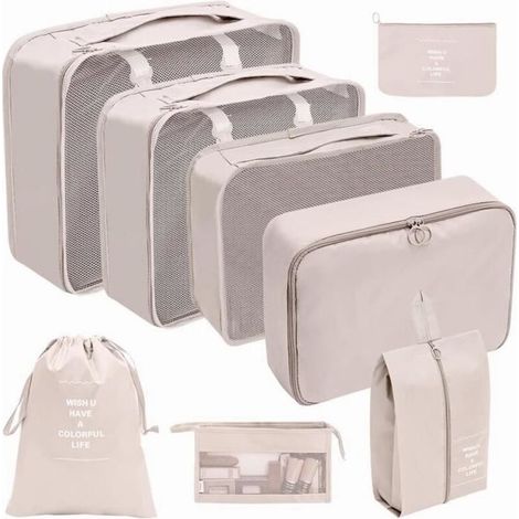 8 bolsas para ropa, organizador de maletas, cubos organizadores de viaje para maletas, sistema de organización de maletas (1/4)