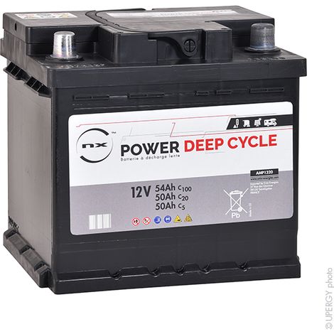 NX - Batterie traction NX Power Deep Cycle 12V 50Ah Auto (1/4)