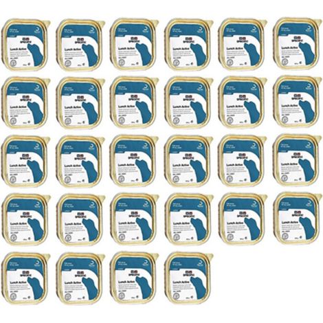Specifica cibo bagnato per cani pranzo attivo, maxi pacchetto 4 x 7 lattine 100 gr