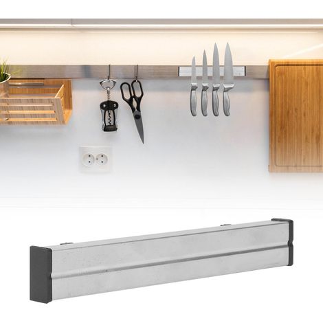 Leistungsstarker, einseitiger Magnethalter FH1-200 für Werkzeuge, Messer und Küchenutensilien 200 mm Magnetleiste, silberfarben. (1/5)