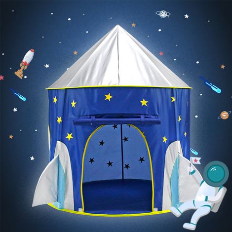 Children Kids Play Tent Rocket Shape Playhouse (1/5)