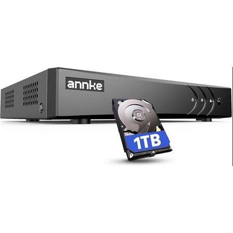 8CH 3K Lite H.265+ Enregistreur DVR de Sécurité pour Système de Caméra de Surveillance Analogique/AHD/TVI/IP Extérieur, Détection de Personne/Véhicule, Alarme par E-Mail avec Images, 1TB HDD (1/5)