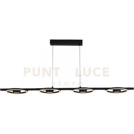 Lampada a sospensione a LED Space 4Lt, metallo nero