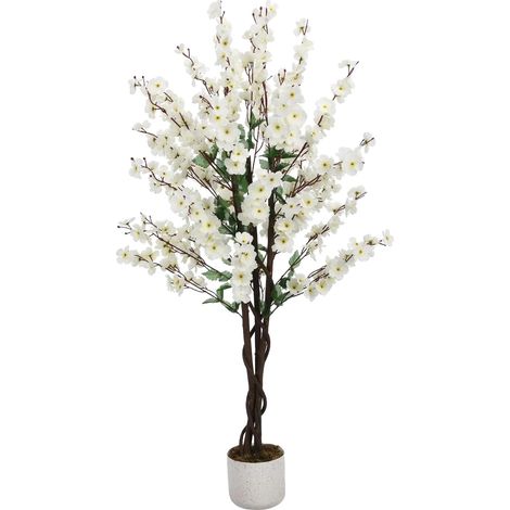 Albero di fiori artificiale, design realistico, elegante decorazione d'interni, 120 cm (1/2)