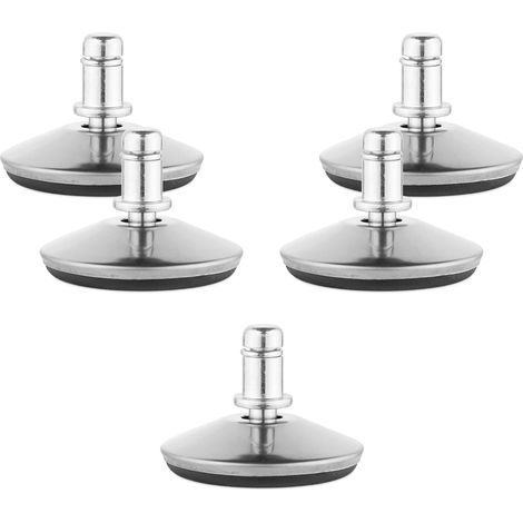 lot de 5 embouts remplacement roulettes chaise, tige 10/22 mm, patins feutre sol dur, stabilité siège bureau (1/5)