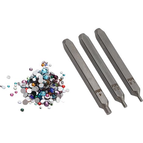 Poinçons à gaufrer en métal résistant à la rouille pour bijoux strass - Tailles 1,8 mm, 2,5 mm, 4 mm (1/5)