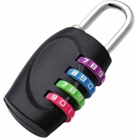 Cadenas À Combinaison 4 Chiffres - Corps En Alliage De Zinc - Poignée En Fer - Pour Casier École Gym Entreprise Clôture Boîte À Outils - 1 Pièce (1/5)