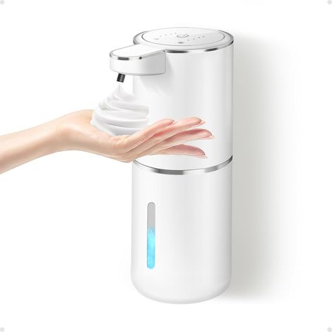 Automatischer Seifenspender, berührungsloser, wandmontierter Schaumseifenspender mit Sensor, 380 ml Fassungsvermögen, USB-aufladbar, IPX5 wasserdicht (1/5)