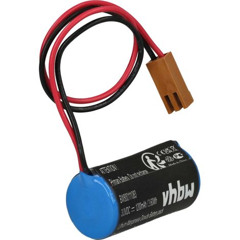 vhbw Battery Replacement for B9712T, BR2/3A, BR2/3AE2P, CR17335, CR17335-SE, IC693-ACC-301, IC693ACC301 for Industrial Robot (1200mAh, 3 V, Li-MnO2)