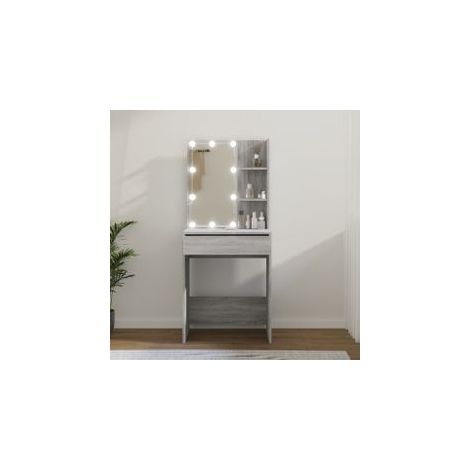Coiffeuse avec LED sonoma gris 60x40x140 (1/5)