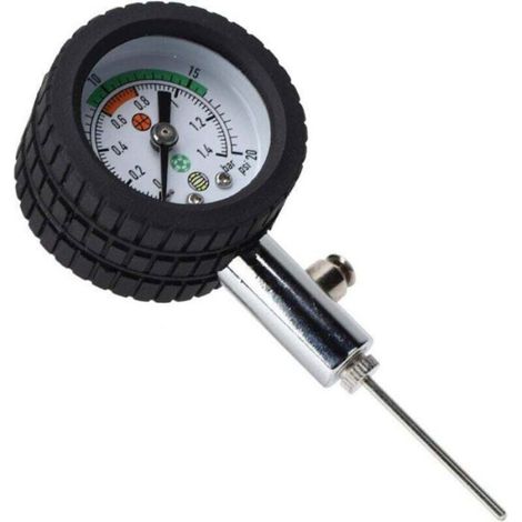 Jauge De Pression À Bille - Métal - Lecture Précise 0-20 Psi - Compatible Football Basketball Volley Rugby - 1 Pièce (1/4)