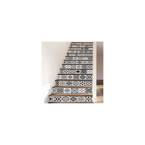 Tigrezy – Lot de 13 stickers adhésifs escalier 18x100cm – Autocollants contremarche en PVC – Décoration originale pour surfaces lisses - 13Pcs