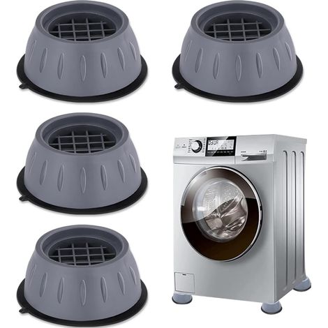 Set mit 4 universellen, geräuschdämpfenden und stoßdämpfenden Füßen für Waschmaschinen und Haushaltsgeräte, Vibrationsdämpfer, grau