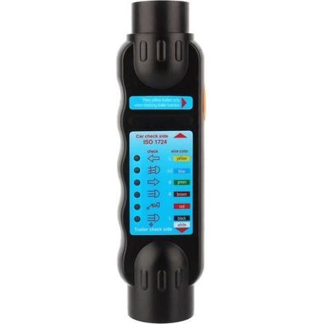 pair Outil de Diagnostic de testeur de connexion de prise de prise de prise de remorque de remorquage de voiture 7Pin 12V noir -YEA