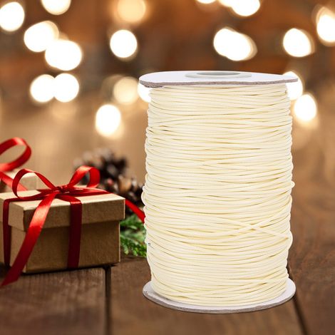 Fil de coton tissé à la main, 160 m, en cire, écologique, pour la création de colliers (35 Beige).